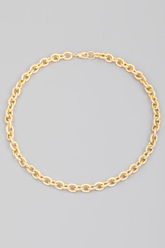 Rolo Chain Link Lobster Clasp Necklace