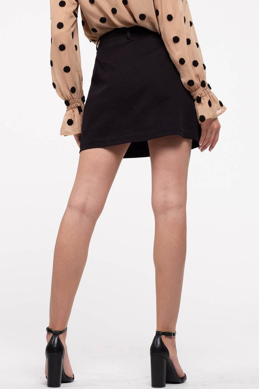 Button Front Pocket Skirt