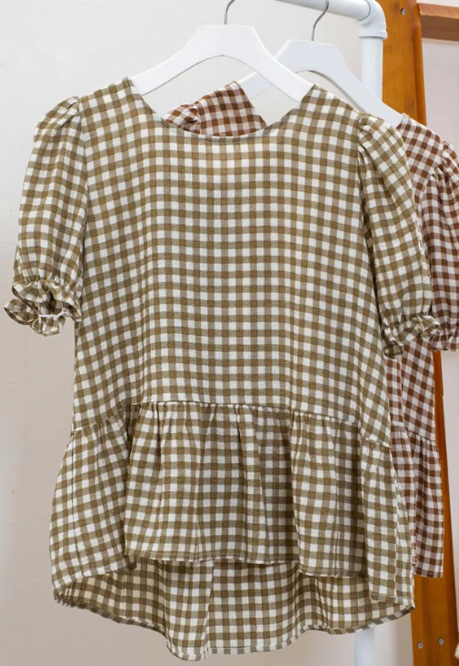 Back Tie Gingham Top