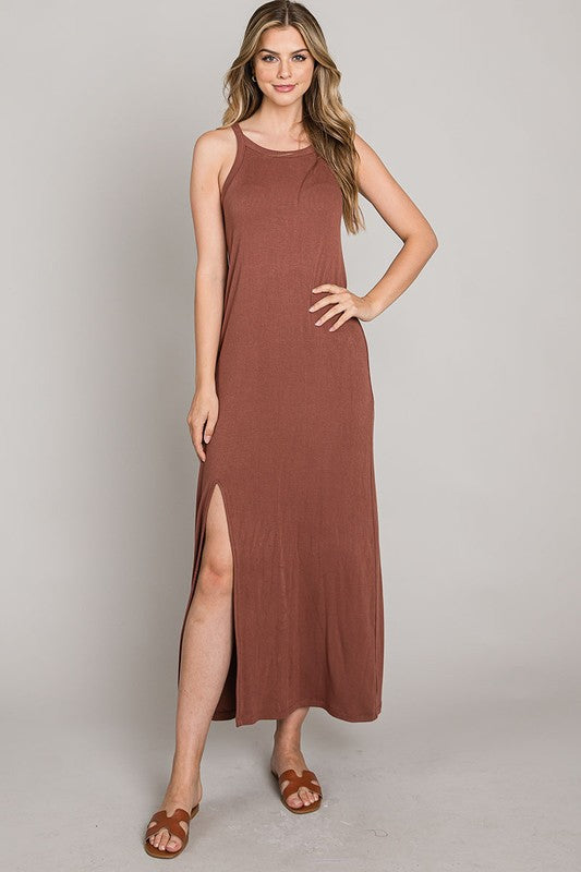 High Neck Tank Maxi Dress