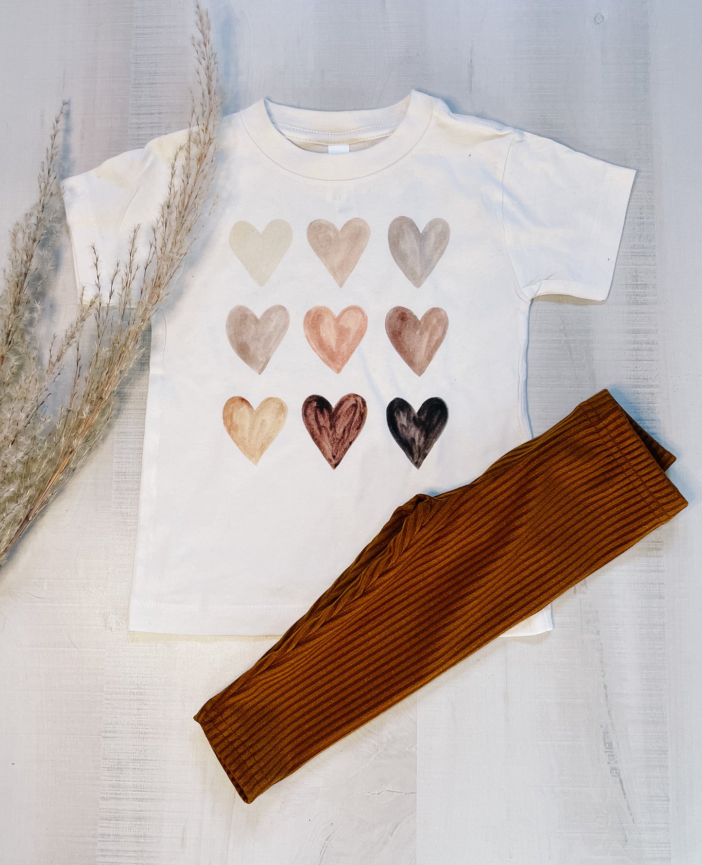 Kids Watercolor Hearts Graphic Tee